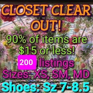 MOVING SALE 2025 CLOSET CLEAR OUT(I don't actually have 1000 listings available)